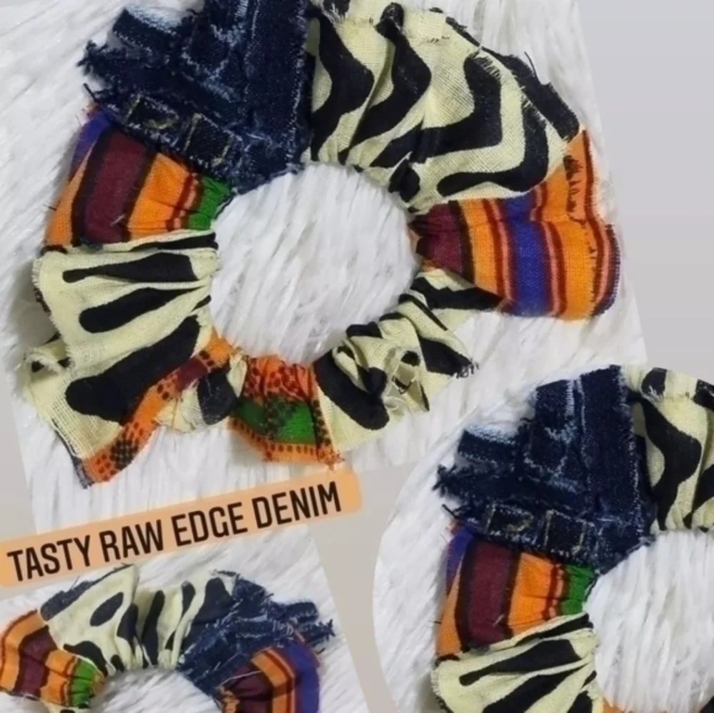 TASTY RAW EDGE KENTE & DENIM- 